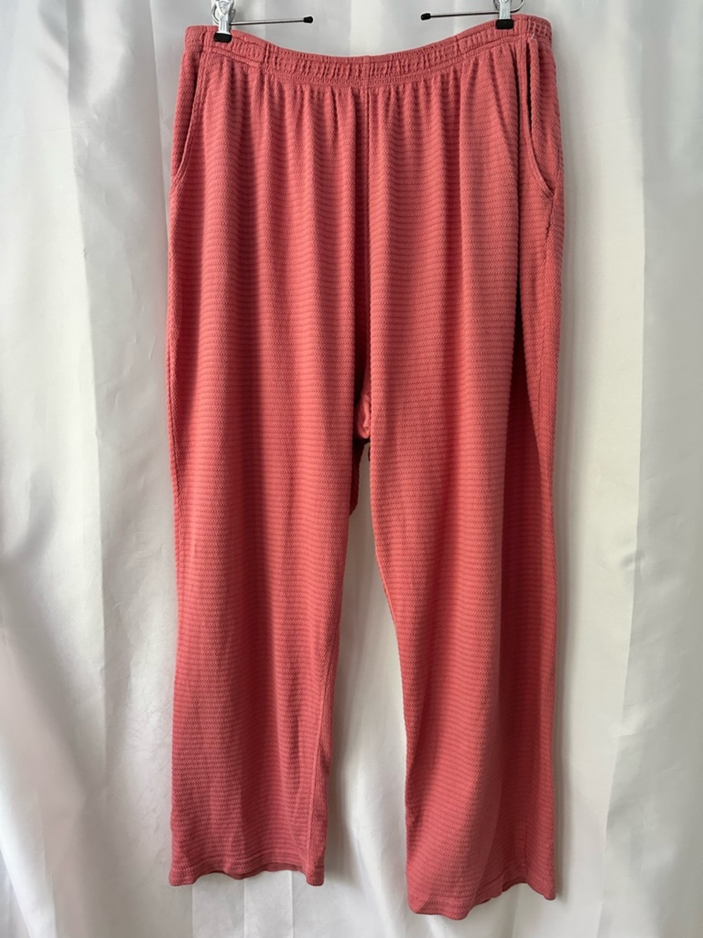 Big Bud Press Lounge Easy Pants Waffle Knit 2XL Dusty Rose Salmon Pink Leisure